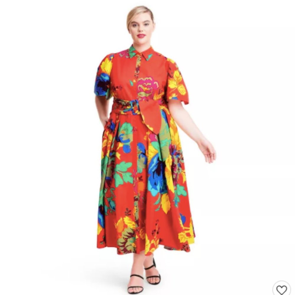 12 NWT Christopher John Rogers Orange Shirtdress